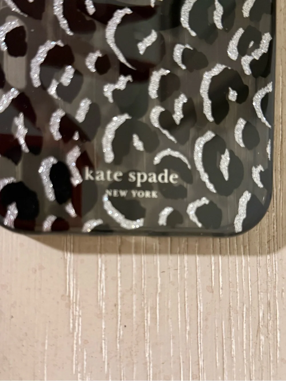 kate spade Black and Silver City Leopard Print iPhone 16 Pro Max case